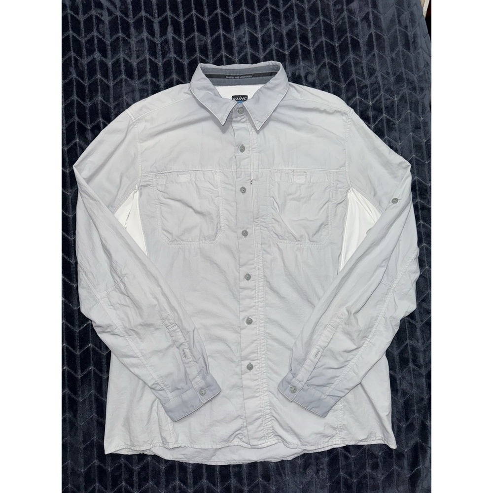 Kuhl Airspeed Mens Long Sleeve Hiking Shirt Gray Mesh Vented Size M